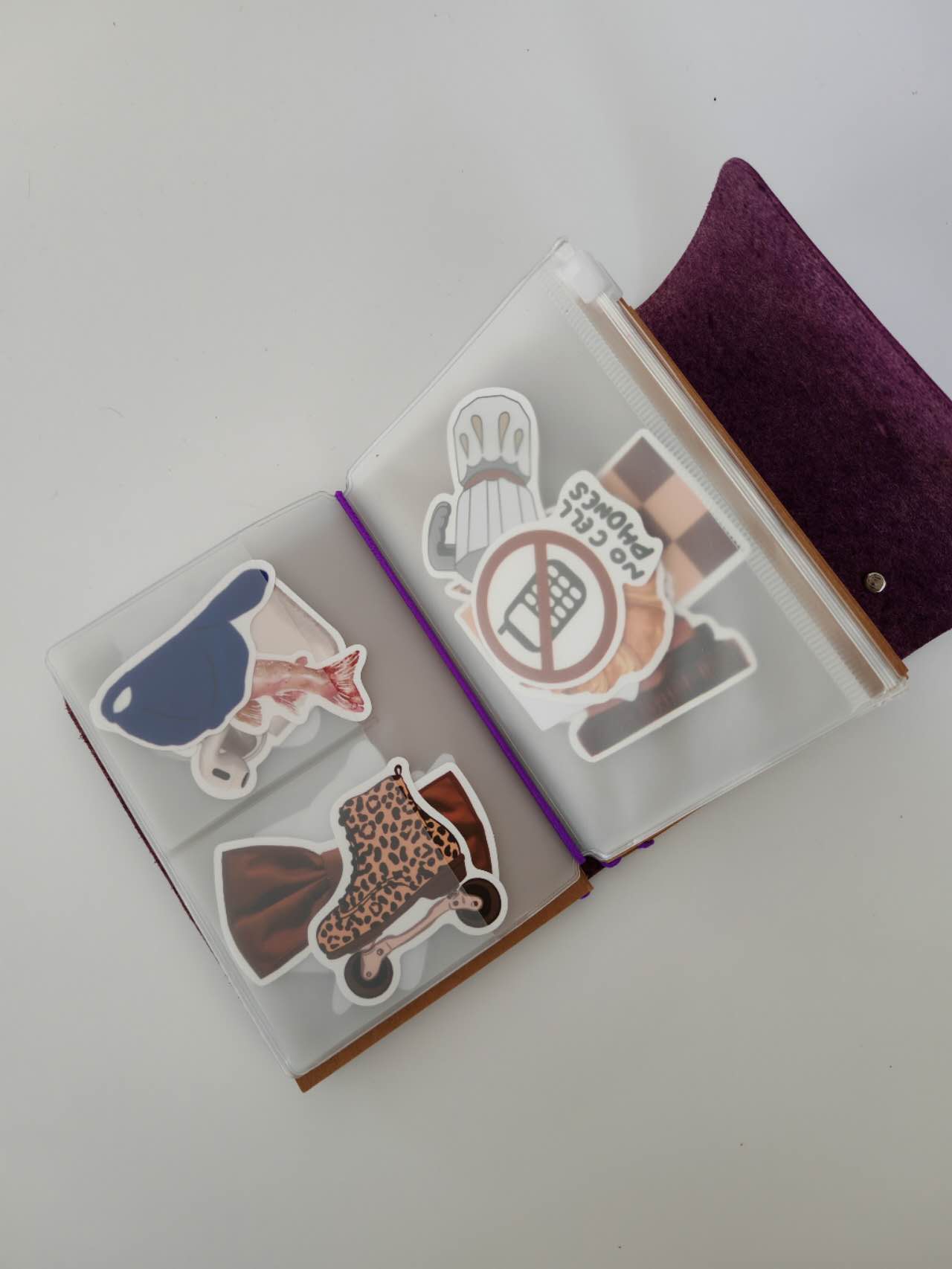 Passport Size PVC Traveler's Notebook Insert | Card Holder & Zipper Pocket Organizer