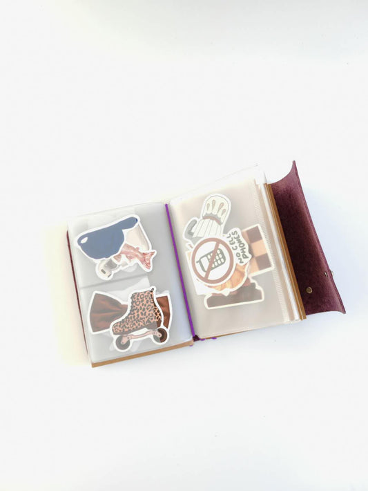 Passport Size PVC Traveler's Notebook Insert | Card Holder & Zipper Pocket Organizer