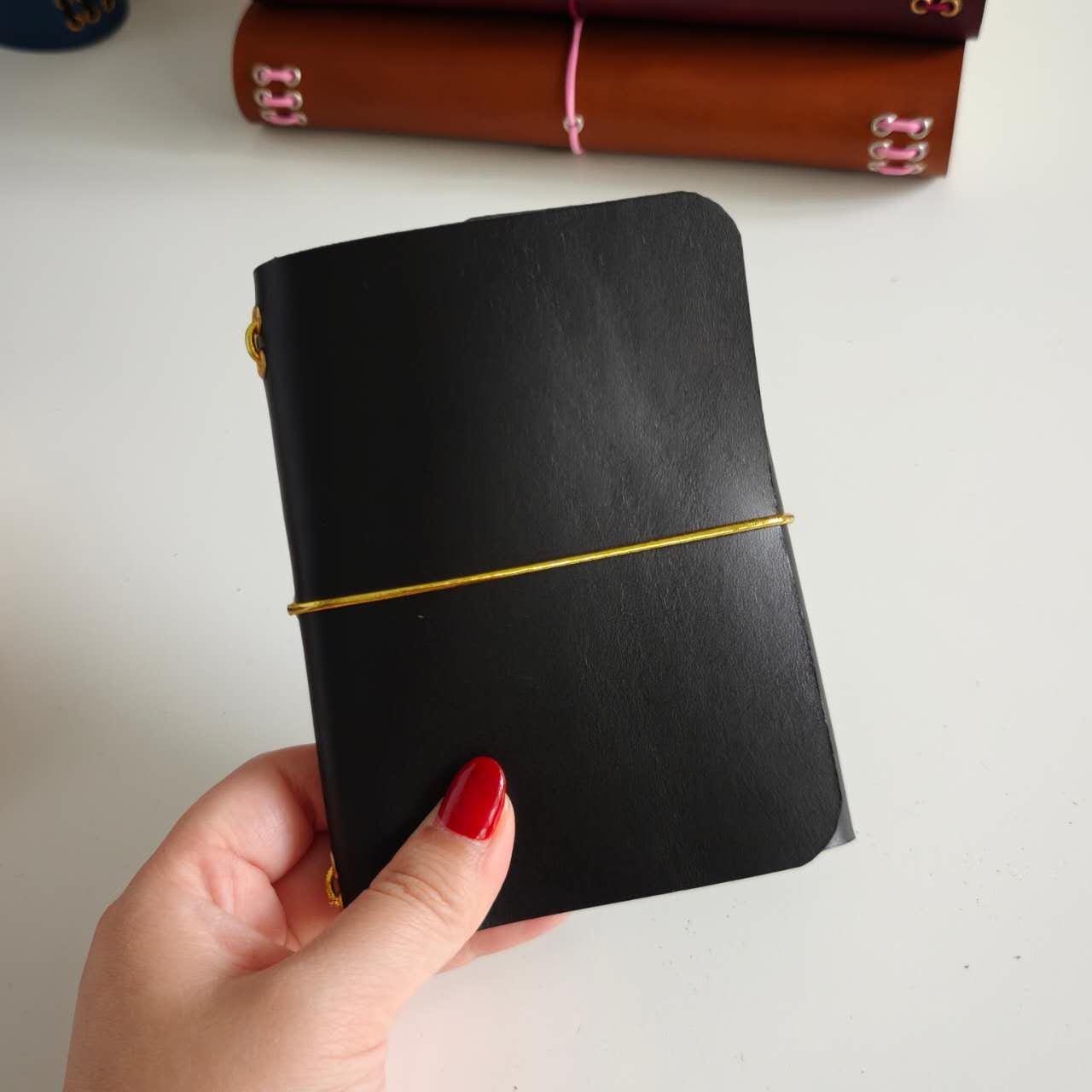 Handmade Passport size Italian Leather Journal Cover, Personalized Notebook Cover, Refillable Leather Journal, Custom Leather Notebook