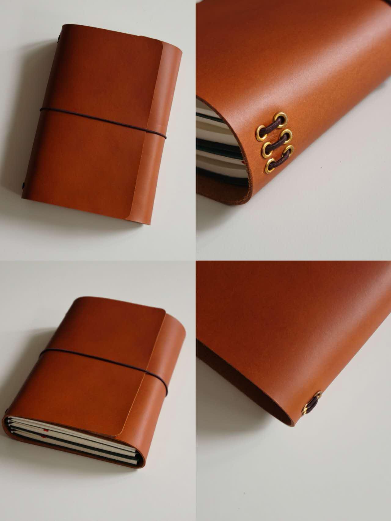Handmade Passport size Italian Leather Journal Cover, Personalized Notebook Cover, Refillable Leather Journal, Custom Leather Notebook