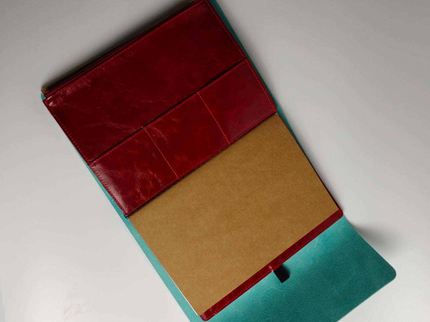 Leather Portfolio for A5 Journal Cover | Leather Organizer Folder with Zipper Pocket | A5 Notebook Holder | Kindle & Passport Organizer