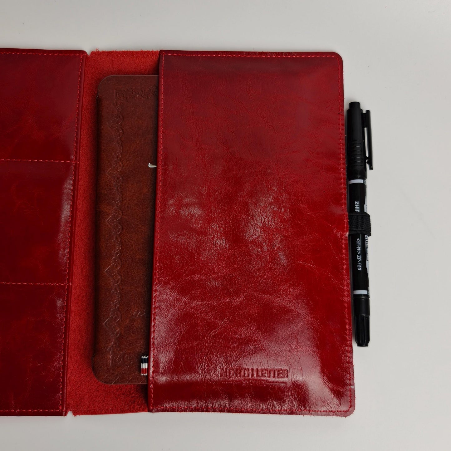 Leather Portfolio for A5 Journal Cover | Leather Organizer Folder with Zipper Pocket | A5 Notebook Holder | Kindle & Passport Organizer