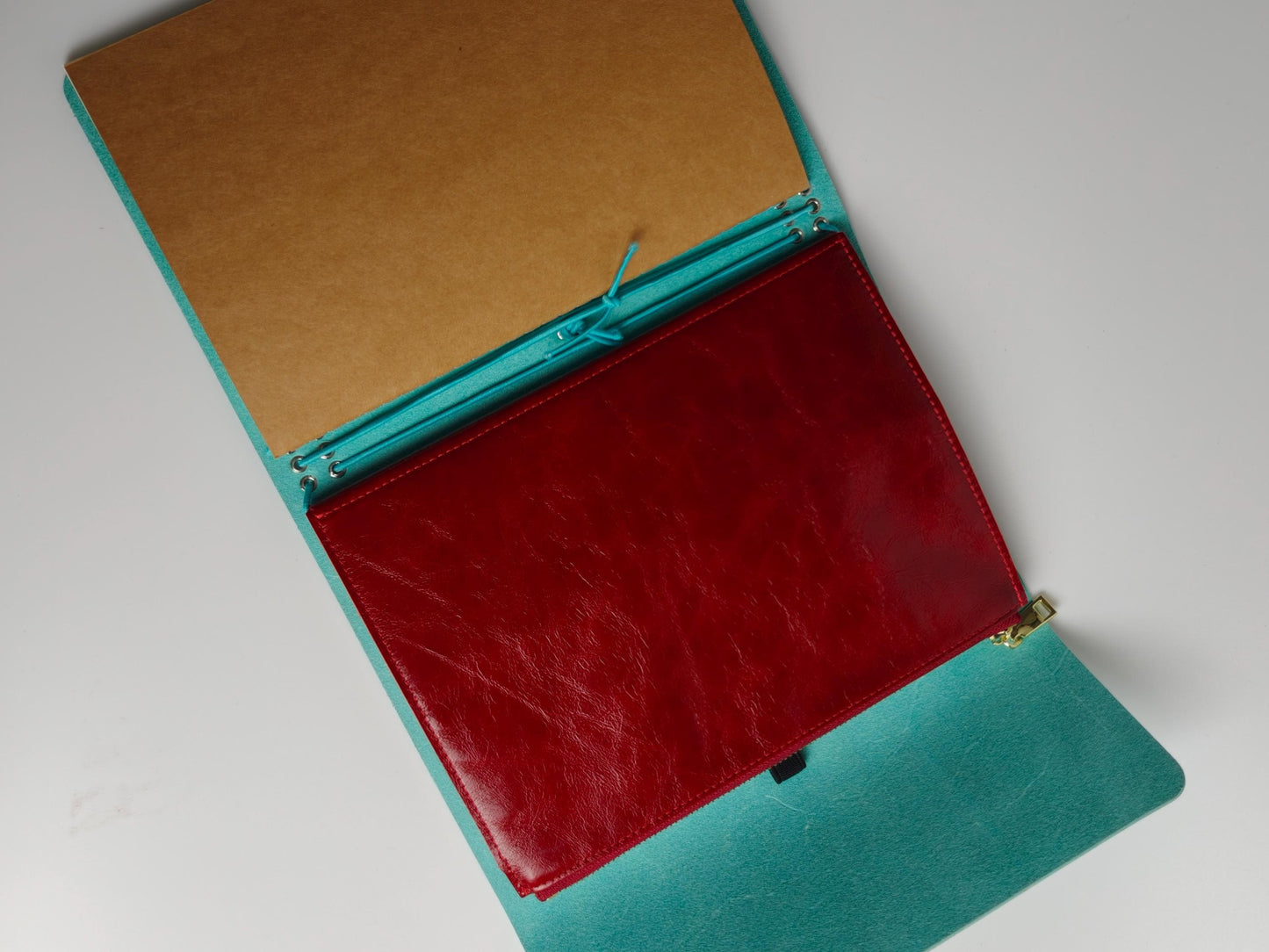 Leather Portfolio for A5 Journal Cover | Leather Organizer Folder with Zipper Pocket | A5 Notebook Holder | Kindle & Passport Organizer