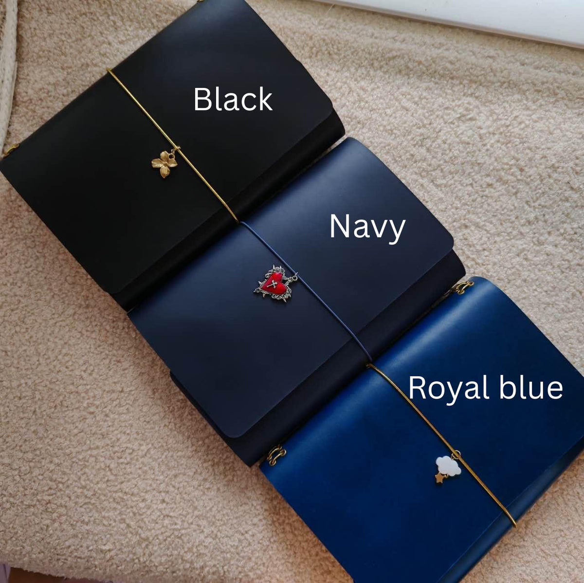 A6 Trifold Italian Leather Journal Cover with Pockets